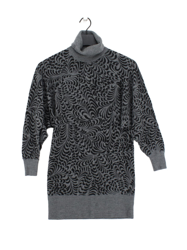 French Connection Women's Jumper UK 8 Grey 100% Wool