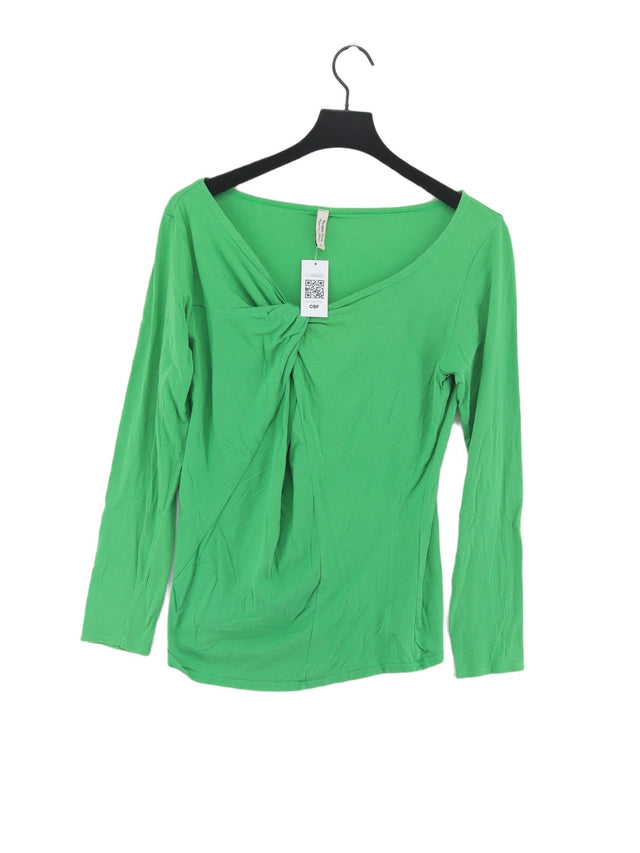 People Tree Women's Top UK 16 Green 100% Cotton