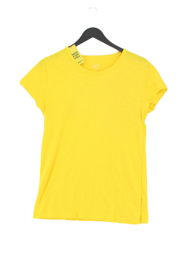 J. Crew Women's T-Shirt M Yellow 100% Cotton