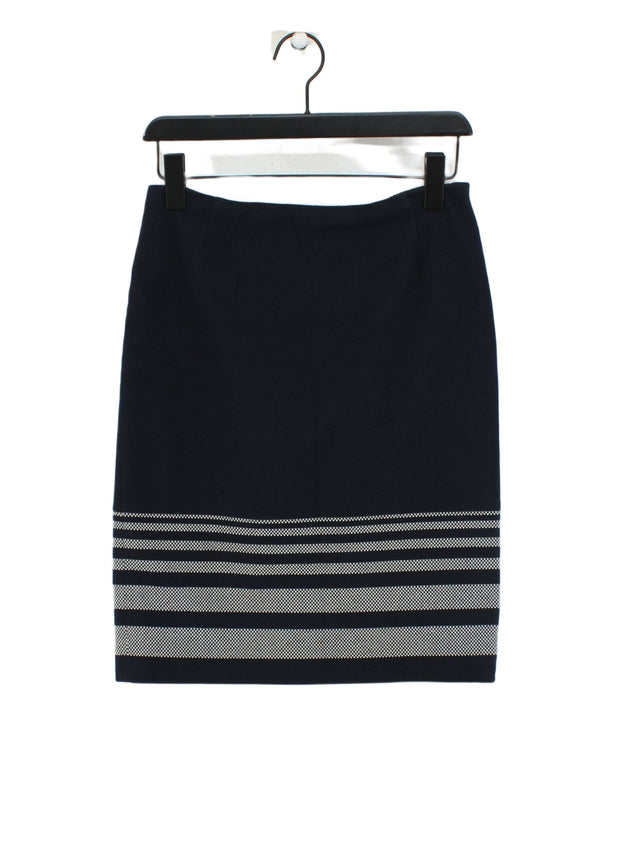 Boss Women's Midi Skirt UK 8 Blue Cotton with Elastane, Other, Polyamide