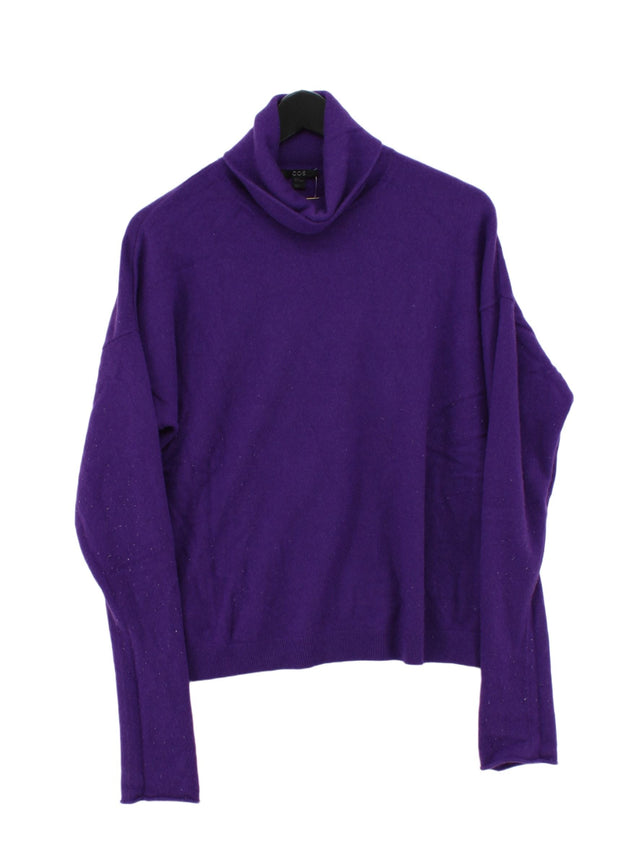 COS Women's Jumper M Purple 100% Cashmere