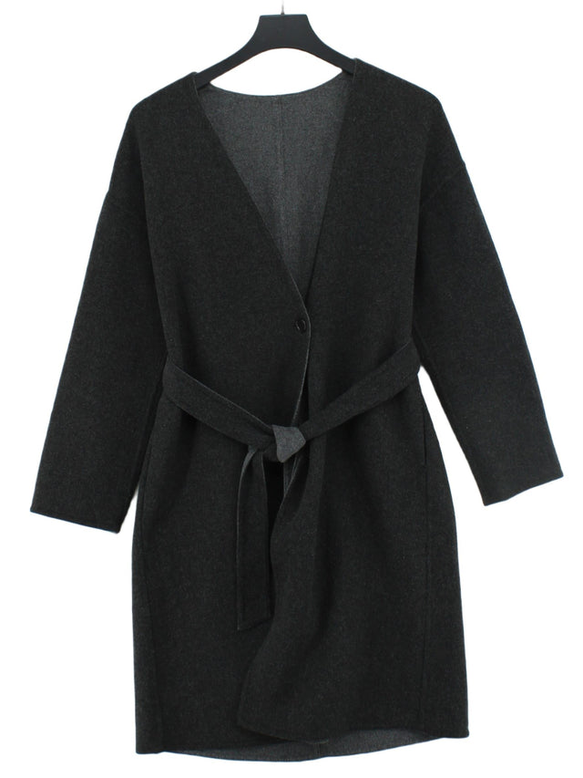 Uniqlo Women's Coat XS Grey Wool with Polyamide, Polyester