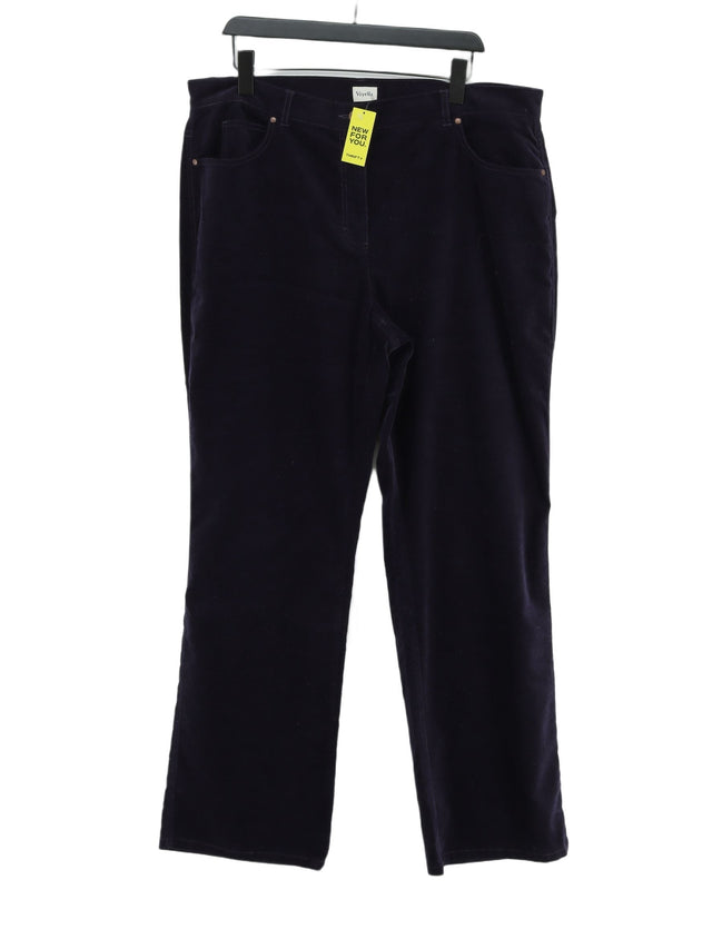 Viyella Women's Suit Trousers UK 18 Purple Cotton with Elastane