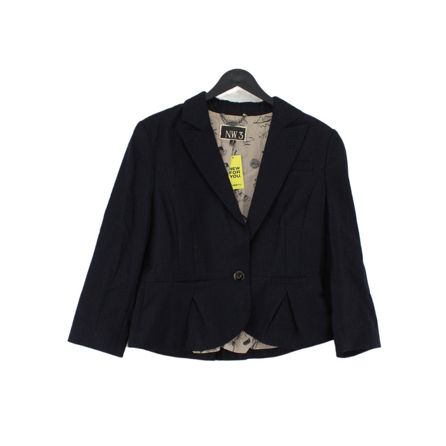 NW3 Women's Blazer UK 12 Blue Wool with Cotton