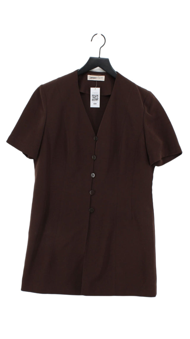 Jacques Vert Women's Midi Dress UK 14 Brown 100% Polyester
