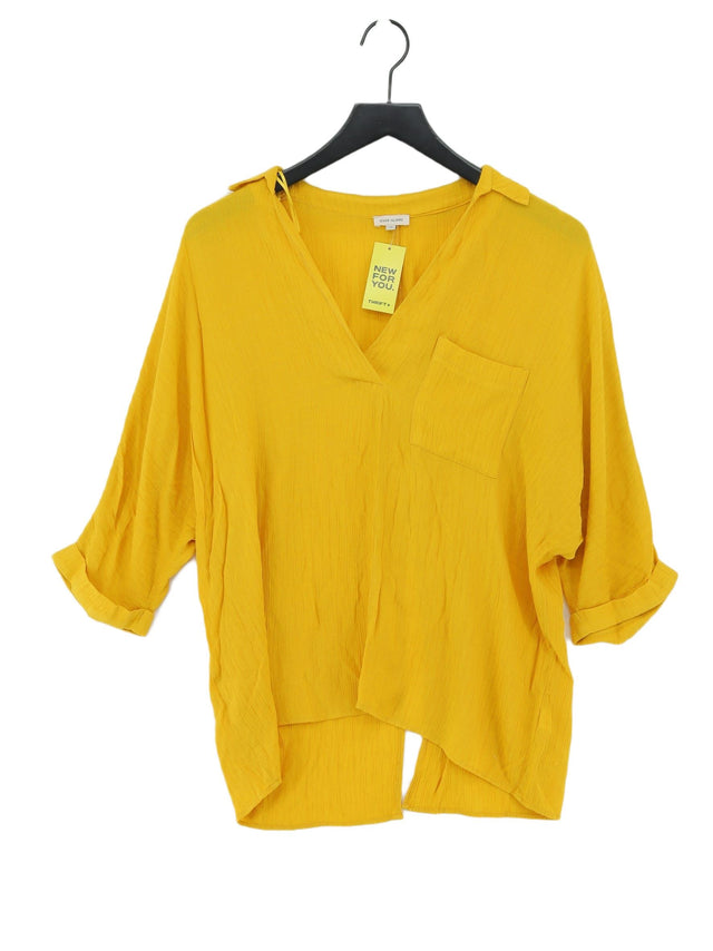 River Island Women's Blouse UK 10 Yellow Viscose with Polyester