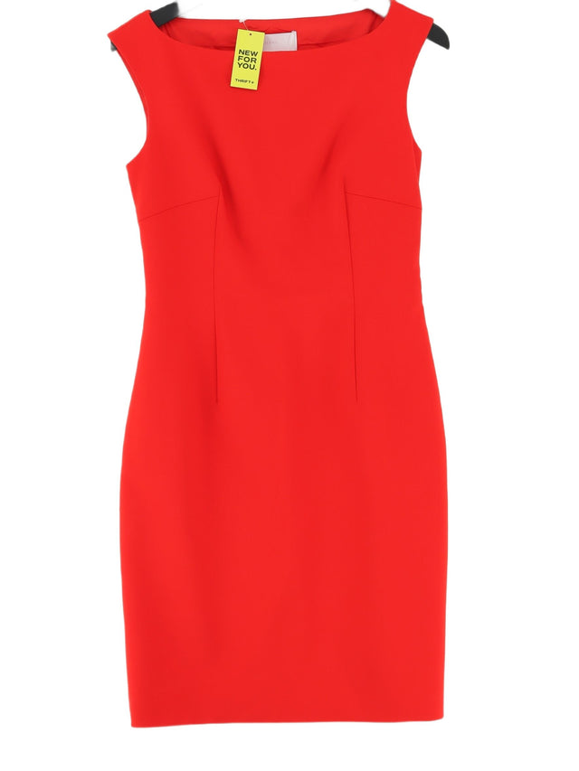 Boss Women's Midi Dress UK 10 Red Polyester with Cotton, Elastane, Polyamide