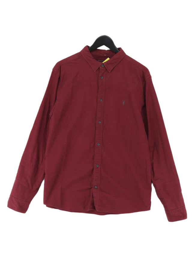AllSaints Men's Shirt XL Red 100% Cotton