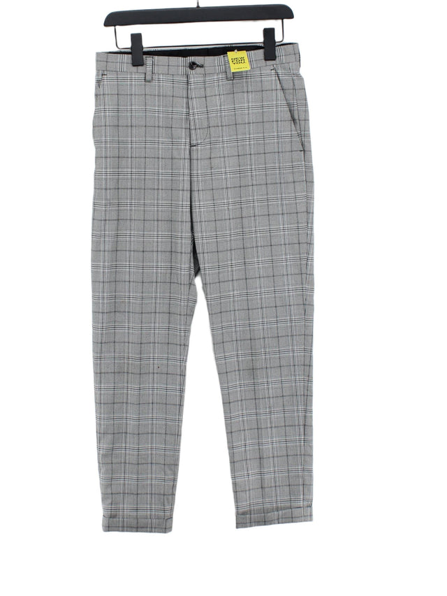 Zara Women's Trousers UK 8 Grey Polyester with Elastane, Viscose