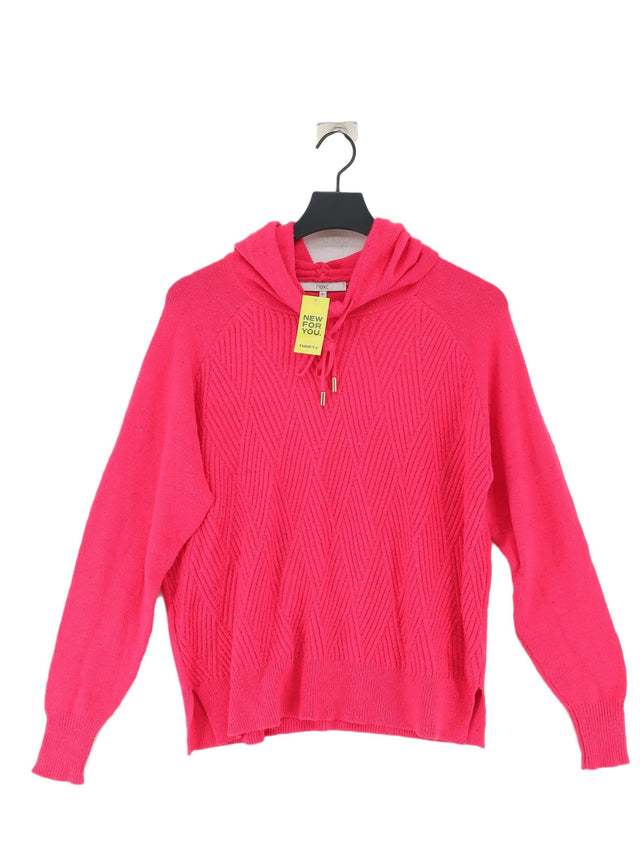 Next Women's Hoodie M Pink Viscose with Nylon, Polyester