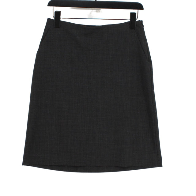 Club Monaco Women's Midi Skirt UK 10 Grey Polyester with Spandex, Wool