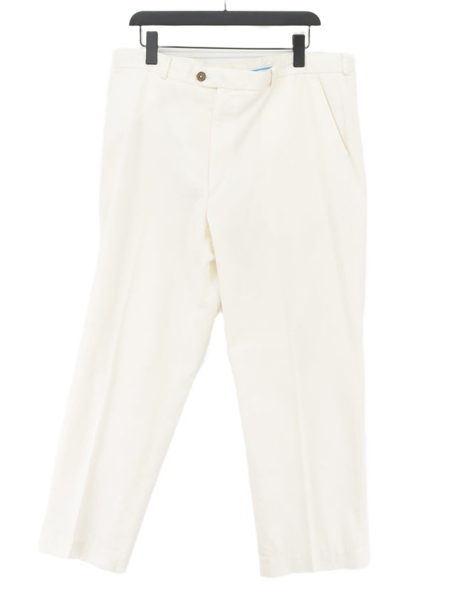 Gurteen Men's Suit Trousers W 40 in White Cotton with Polyester