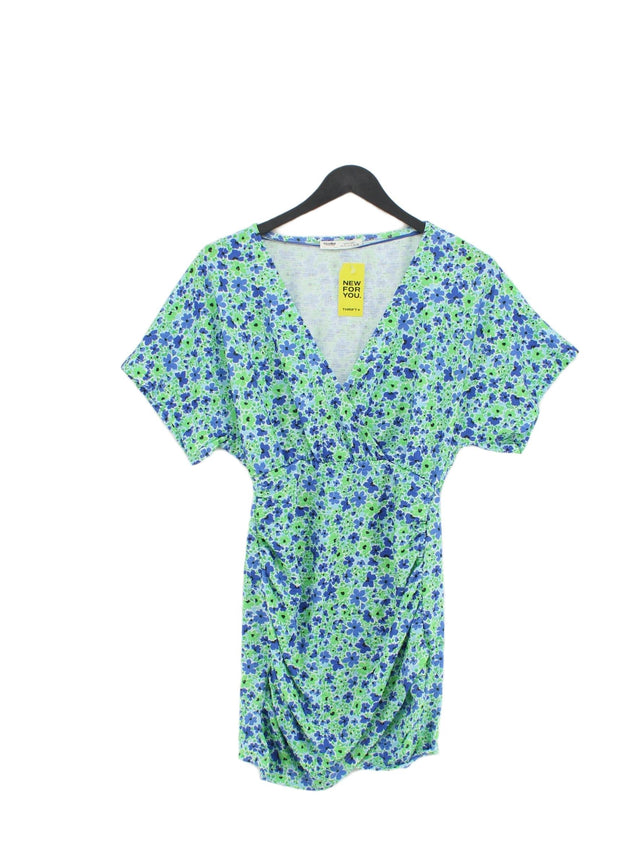 Pull&Bear Women's Midi Dress S Green Polyester with Elastane