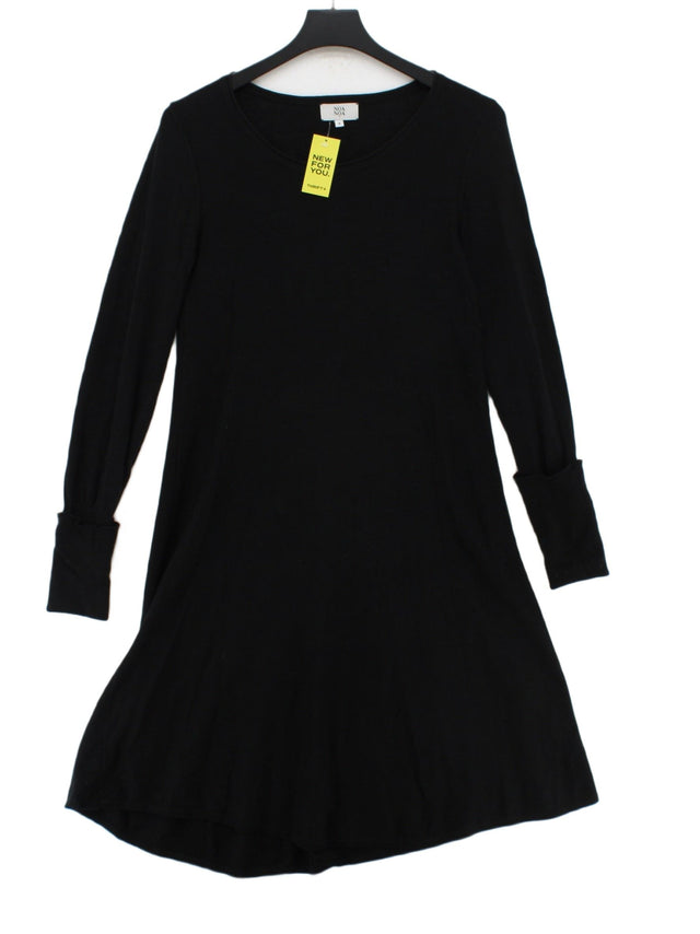 Noa Noa Women's Midi Dress S Black Cotton with Cashmere