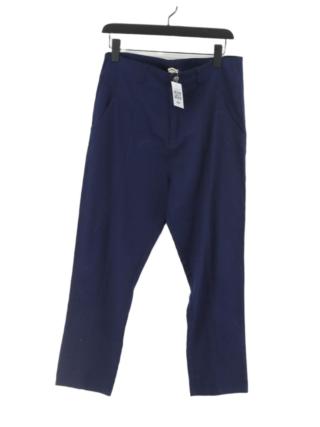 Lucy & Yak Women's Trousers W 30 in Blue Cotton with Elastane