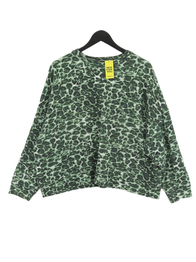 Whistles Women's Hoodie L Green 100% Cotton