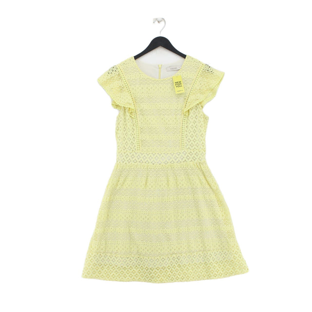 Oasis Women's Midi Dress M Yellow Cotton with Polyamide, Polyester
