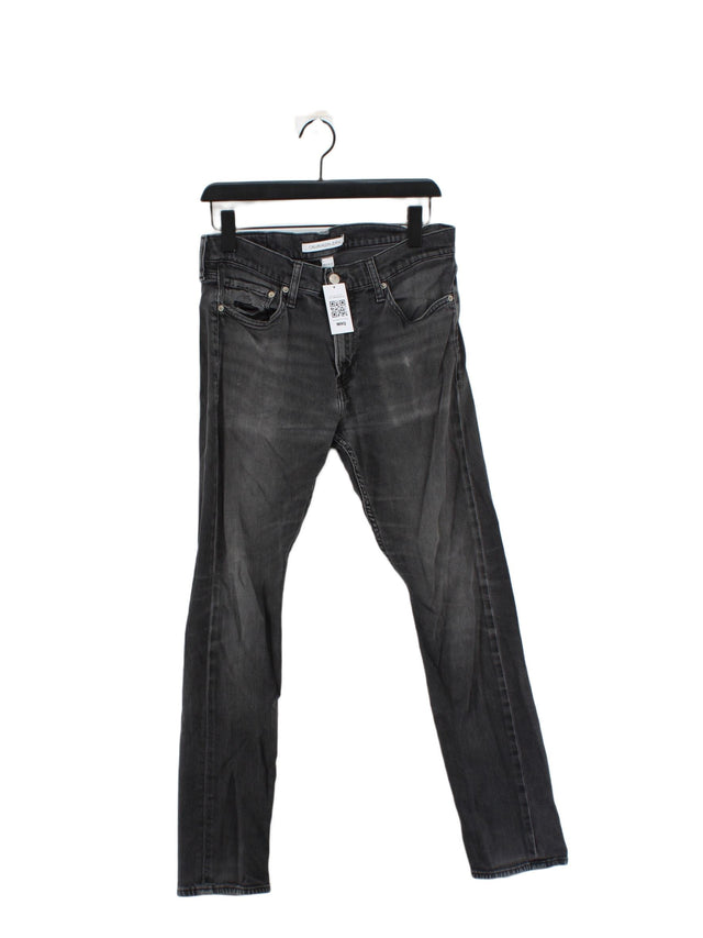 Calvin Klein Men's Jeans W 32 in; L 32 in Grey Cotton with Elastane
