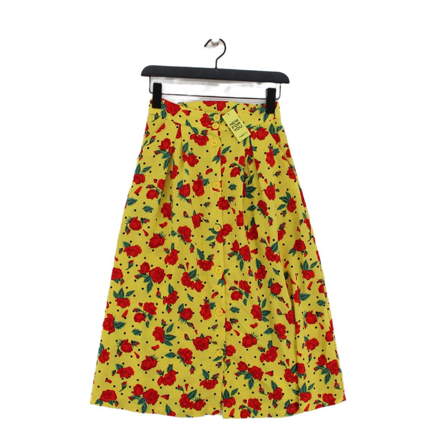 Monki Women's Midi Skirt XS Yellow 100% Polyester