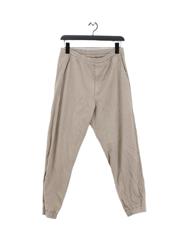 Uniqlo Men's Trousers W 27 in Cream Cotton with Elastane, Polyester