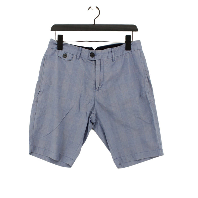 Jasper Conran Men's Shorts W 32 in Blue 100% Cotton