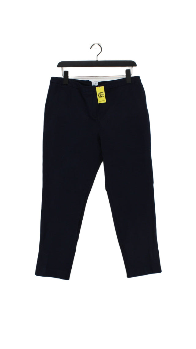 John Lewis Women's Trousers UK 14 Blue Viscose with Cotton, Elastane