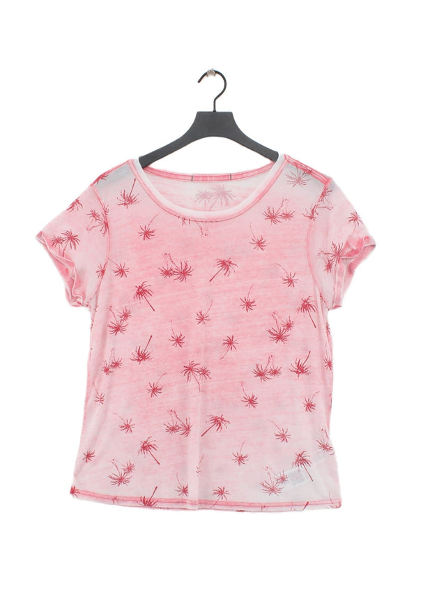 Next Women's T-Shirt UK 12 Pink Polyester with Cotton