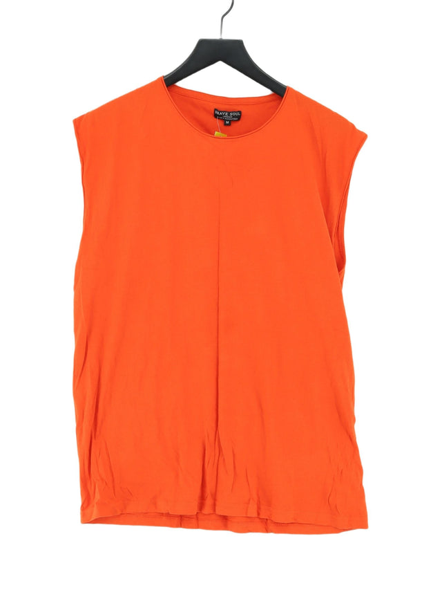 Brave Soul Men's T-Shirt M Orange 100% Cotton