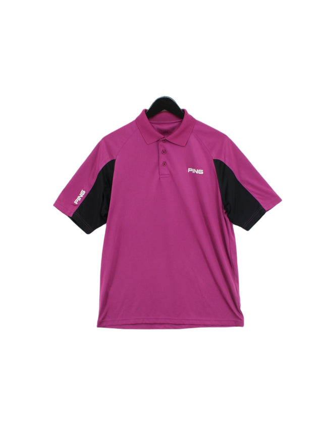 Ping Men's Polo M Pink 100% Polyester