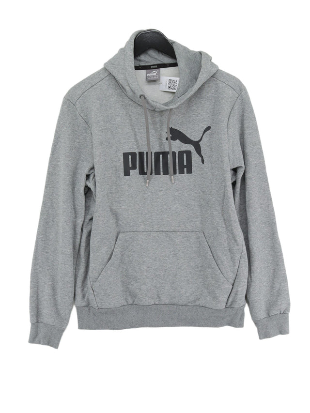 Puma Women's Hoodie M Grey Cotton with Polyester