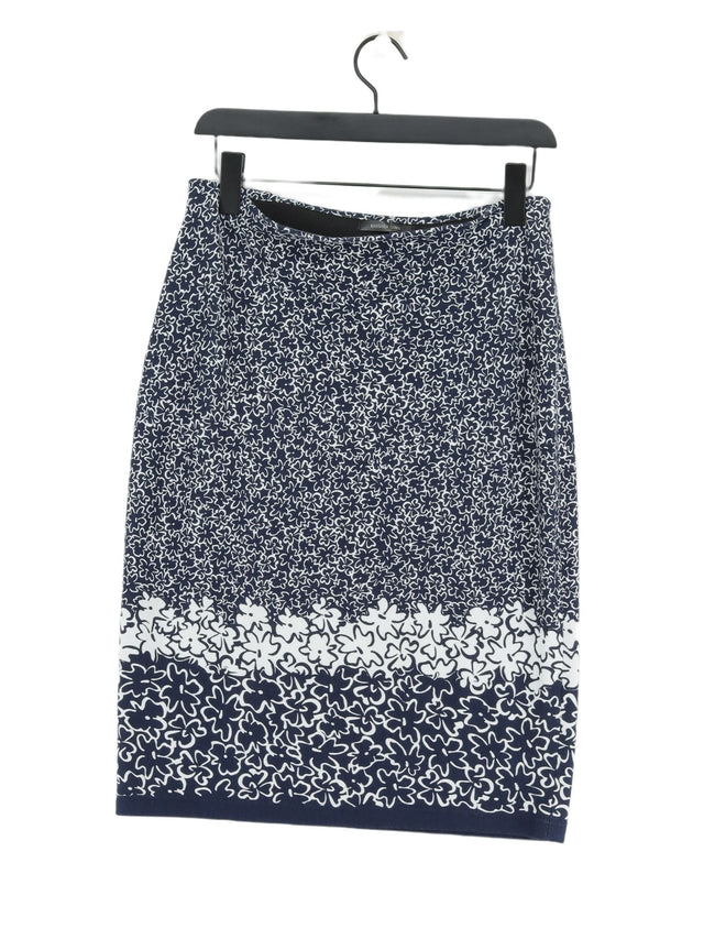 Barbara Lebek Women's Midi Skirt UK 14 Blue Viscose with Elastane, Polyester