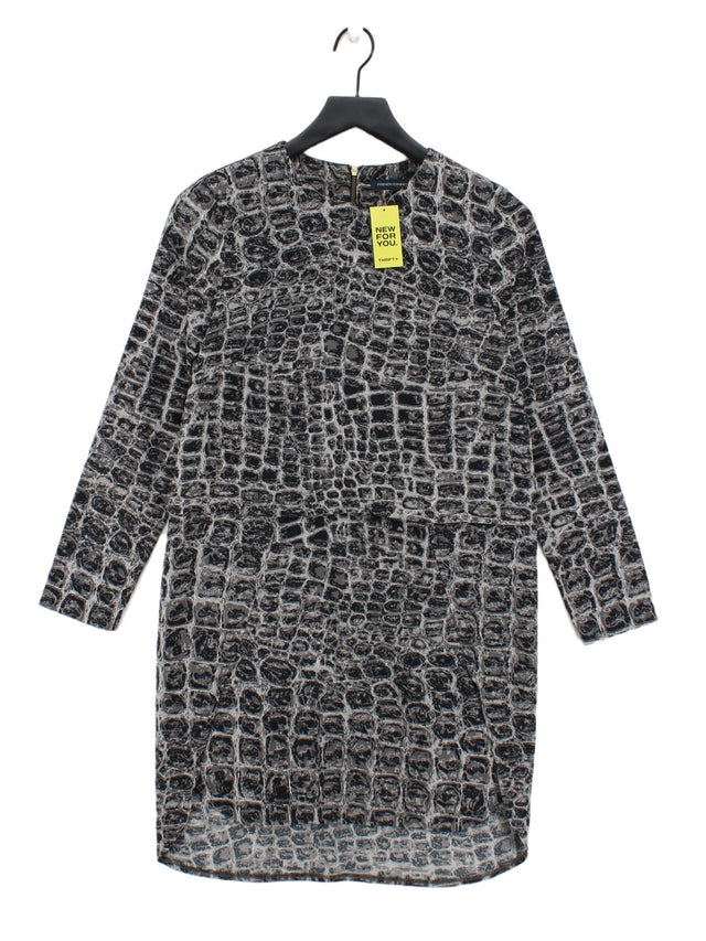 French Connection Women's Midi Dress UK 10 Black 100% Polyester