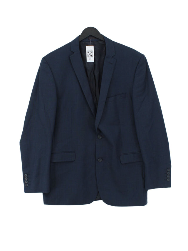 Racing Green Men's Blazer Chest: 42 in Blue Wool with Polyester