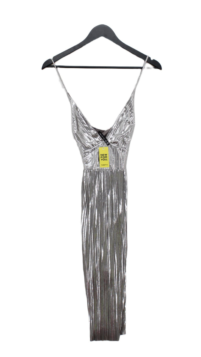 Bershka Women's Midi Dress S Silver 100% Other