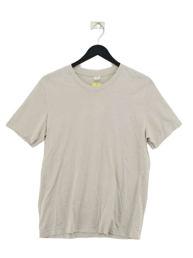Arket Men's T-Shirt M Cream 100% Cotton