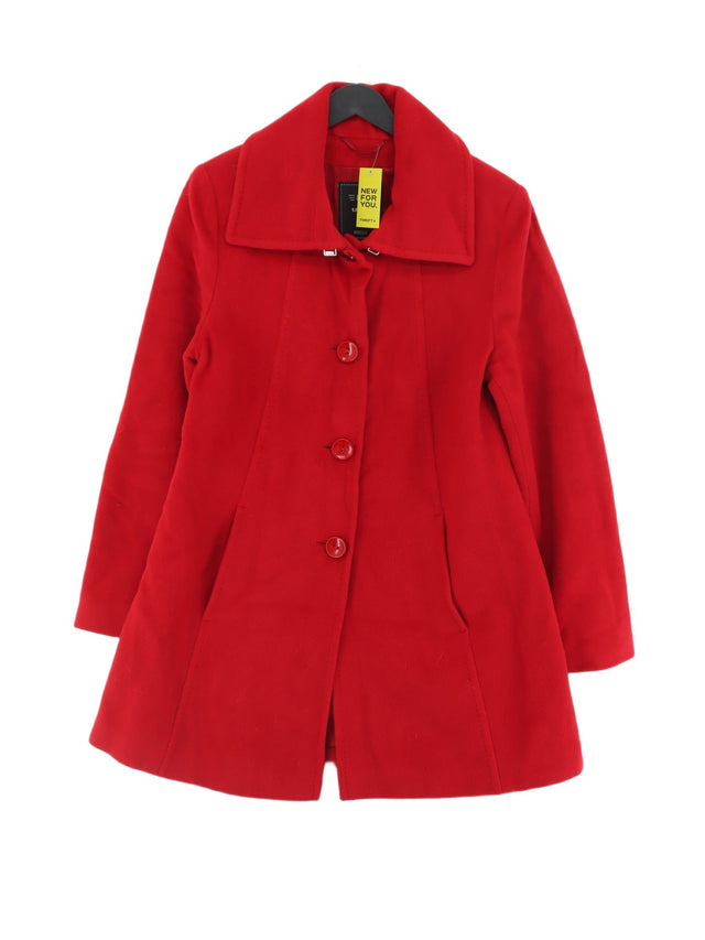 Basler Women's Coat UK 10 Red Wool with Angora, Cotton, Polyamide