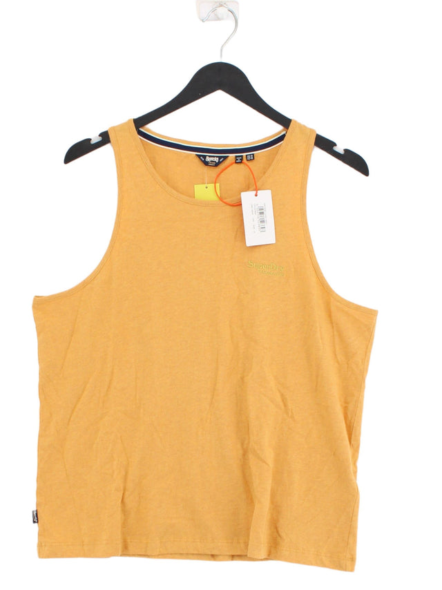 Superdry Women's T-Shirt UK 14 Orange 100% Cotton