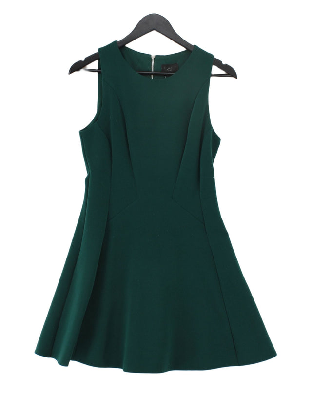 Topshop Women's Midi Dress UK 10 Green Polyester with Elastane