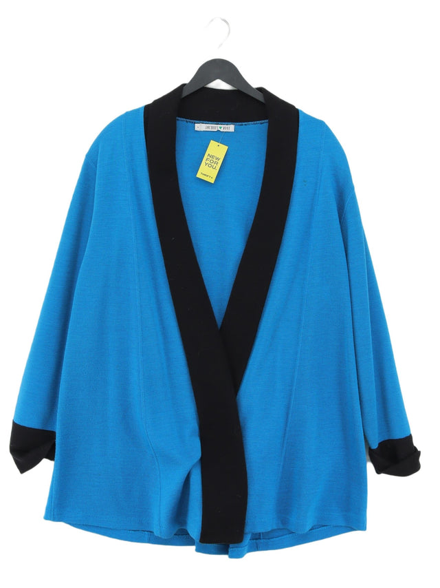 Jacques Vert Women's Cardigan UK 2 Blue Acrylic with Wool