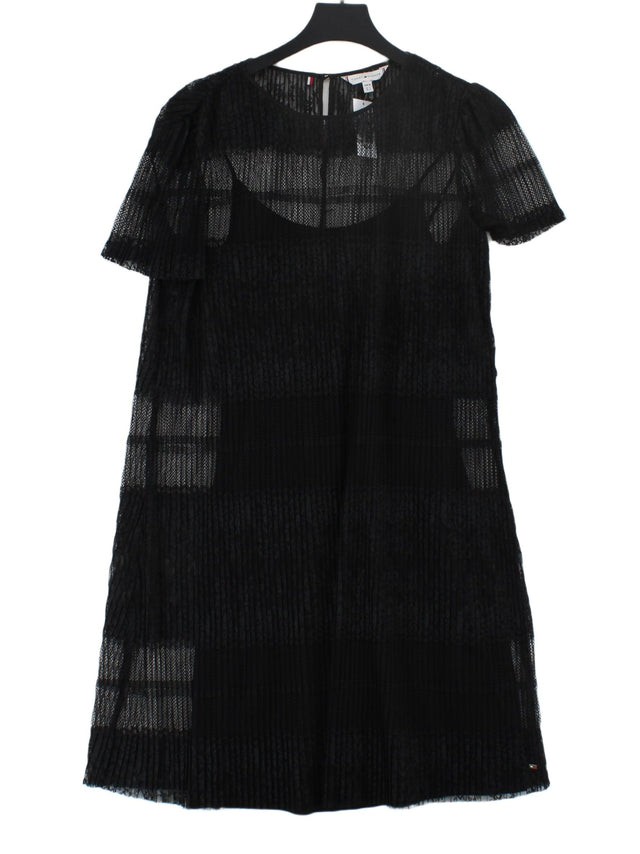 Tommy Hilfiger Women's Midi Dress UK 8 Black 100% Polyester