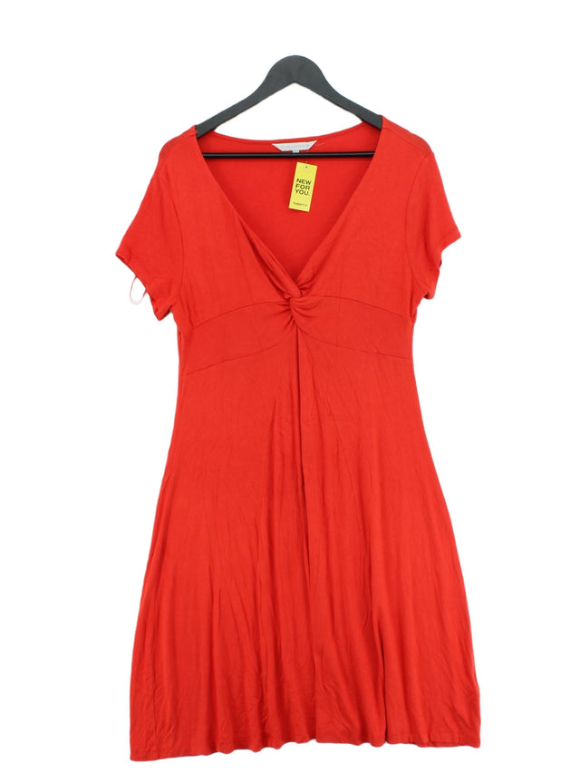 Rocha.John Rocha Women's Midi Dress UK 16 Red Viscose with Elastane