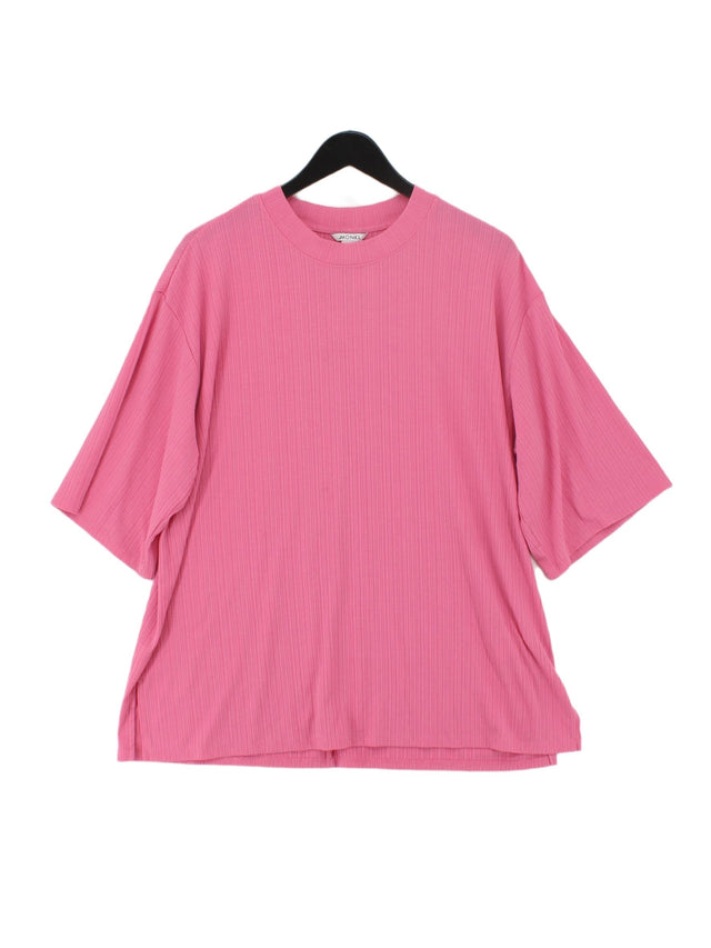 Monki Women's Top M Pink Polyester with Elastane, Viscose
