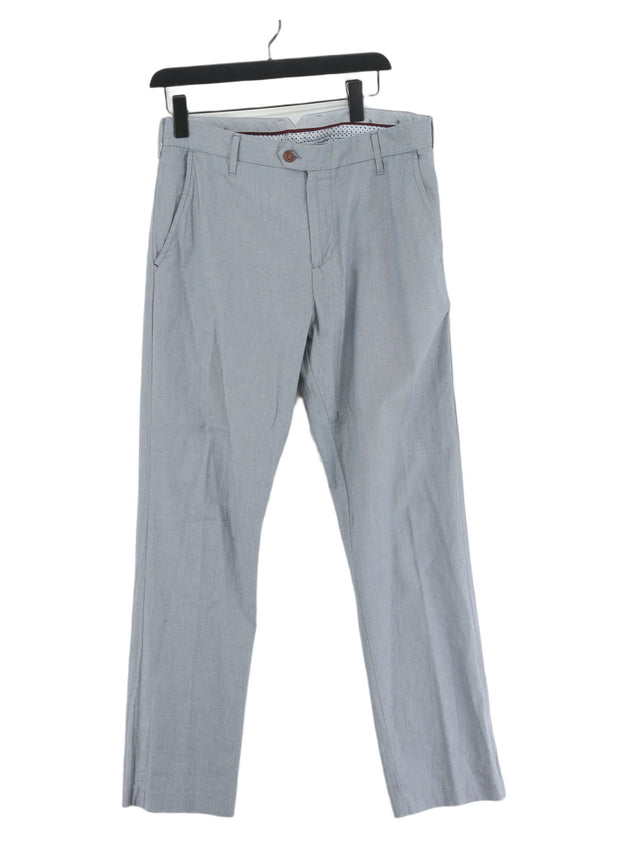 White Stuff Men's Suit Trousers W 32 in Grey 100% Cotton