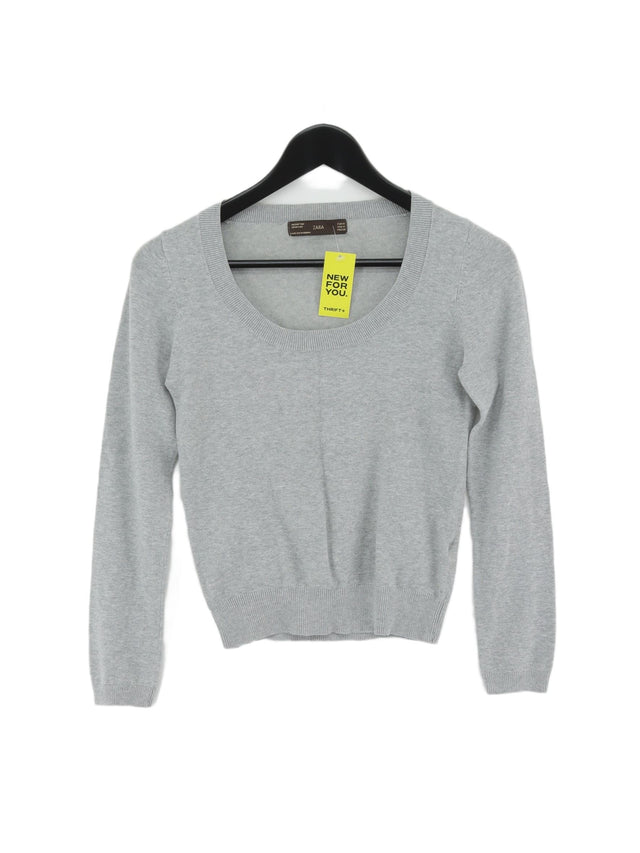 Zara Women's Top M Grey Cotton with Polyamide