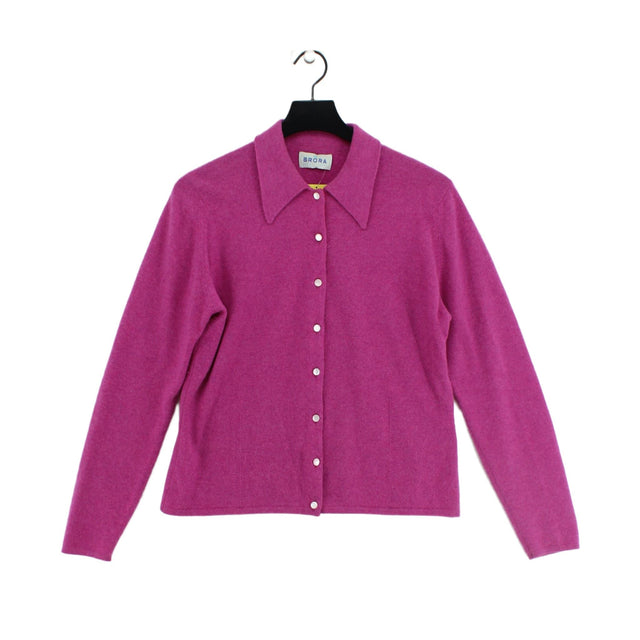 Brora Women's Shirt UK 14 Purple 100% Cashmere