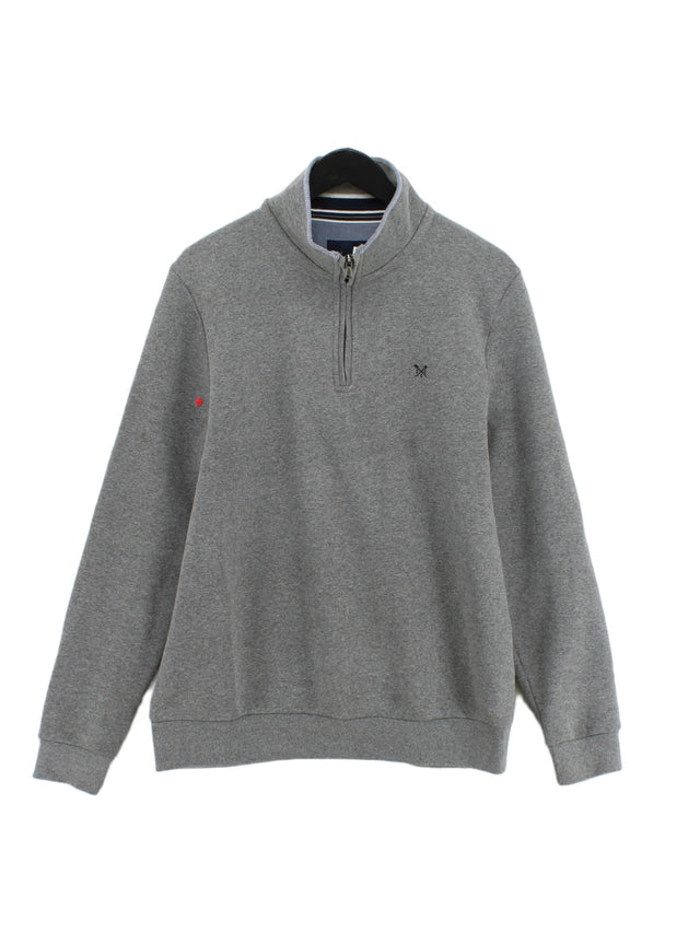 Crew Clothing Men's Jumper L Grey 100% Cotton