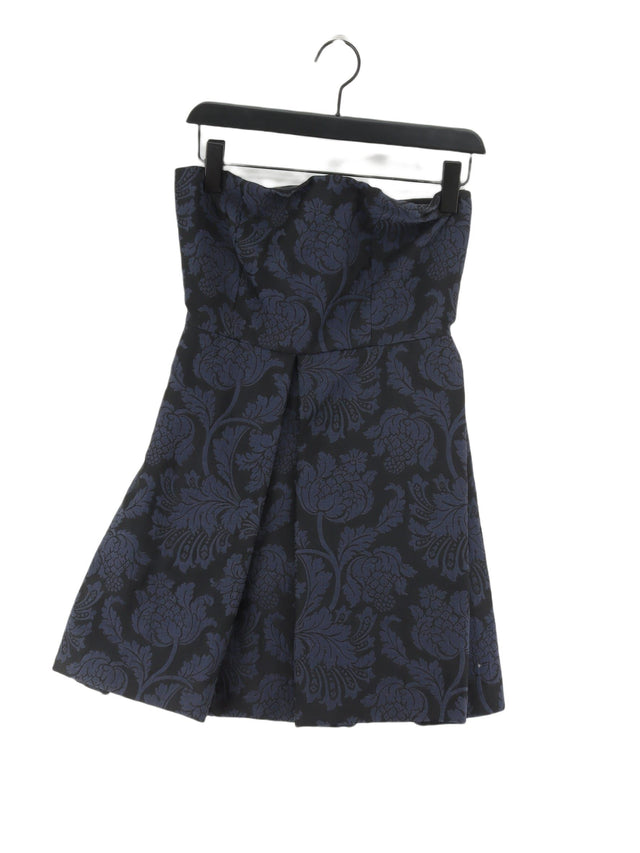 Zara Basic Women's Mini Dress S Black Polyester with Cotton, Elastane, Polyamide