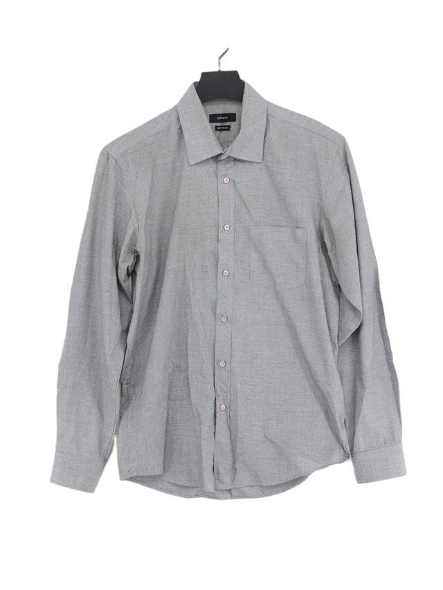 Sfera Men's Shirt M Grey Cotton with Polyester