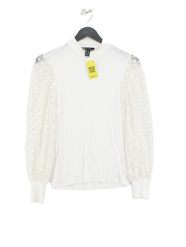 New Look Women's Top UK 8 White 100% Other