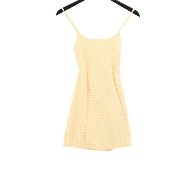 Topshop Women's Midi Dress UK 6 Yellow Polyester with Elastane